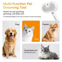 Escova de Vapor 2 em 1 para Cães e Gatos – Remove Pelos e Deixa o Pelo Macio
