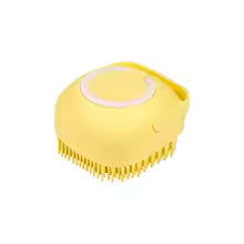 Escova de Massagem em Silicone Macio 2 em 1 para Pets – Com Dispensador de Shampoo